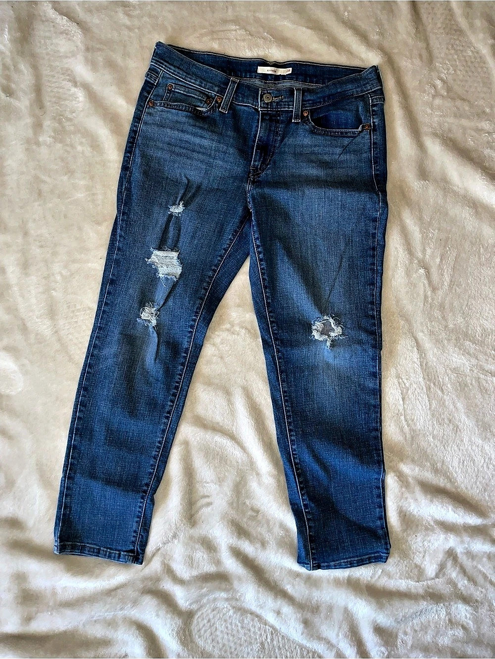 Levi's Women's Distressed Skinny Jeans Waist 28 Blue